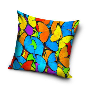 Poszewka dekoracyjna dwustronna mikrofibra 40x40 Zwolińska Design żywe kolory kolorowe motyle (2)