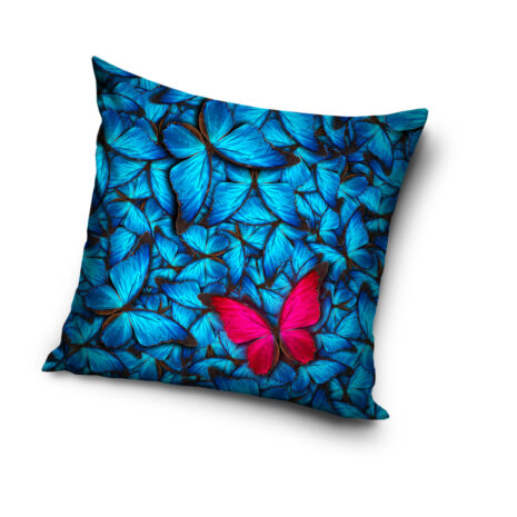 Poszewka dekoracyjna dwustronna mikrofibra 40x40 Zwolińska Design żywe kolory kolorowe motyle niebieskie