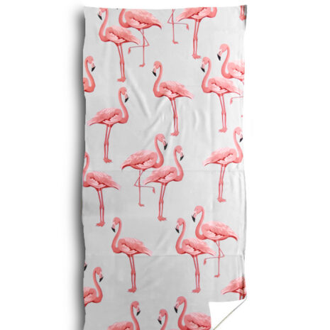 ręcznik plażowy 70x140 100x180 biały flamingi hurtownia zwolinska design — kopia