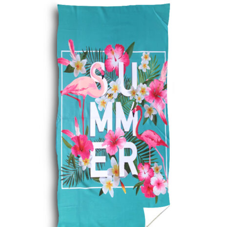 ęcznik plażowy 70x140 100x180 niebieski sumer flamingi kolorowy hurtownia zwolinska design