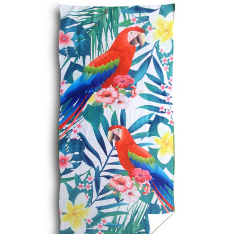 ręcznik plażowy 70x140 100x180 papugi ary kolorowy hurtownia zwolinska design