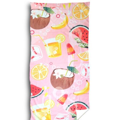 ręcznik plażowy 70x140 100x180 różowy drinki palemka kolorowy hurtownia zwolinska design