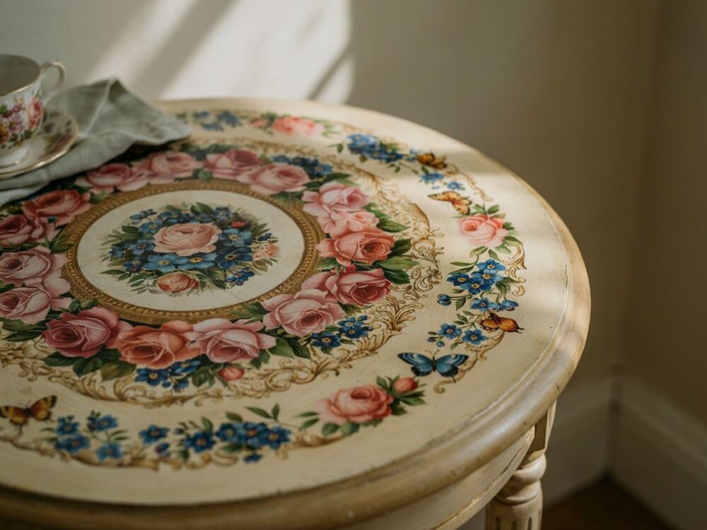 ozdobne motywy decoupage mebli