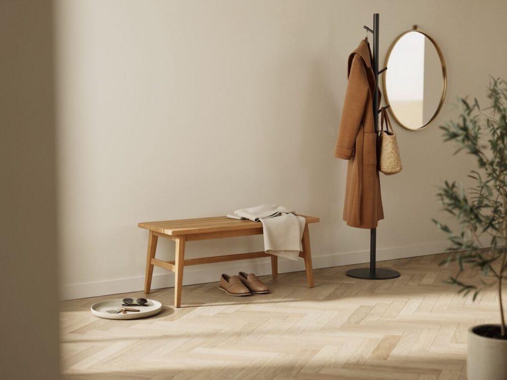 skandynawski design taboretu do przedpokoju